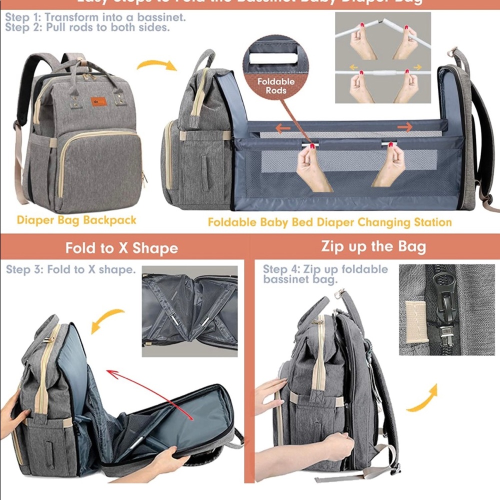 Portable changing and diaper backpack - Picture 3 of 15